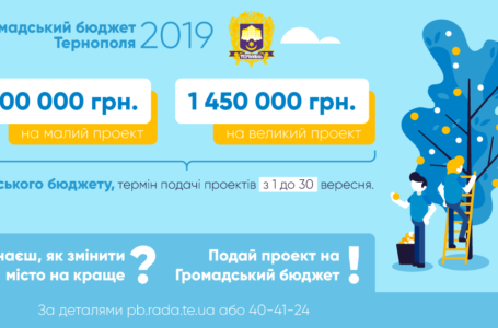 З 1 вересня у Тернополі стартує прийом проектів на Громадський бюджет-2019