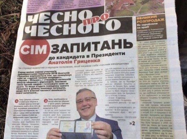 У центрі Тернополя неповнолітні роздавали газету із “брудними” матеріалами про А. Гриценка