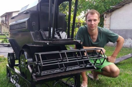 Кременчанин викував мангал у формі комбайна (Фото)