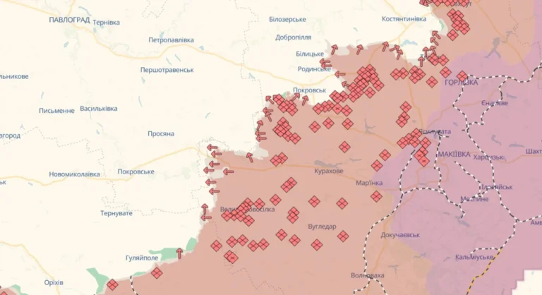 Гуляйполе на карті бойових дій
